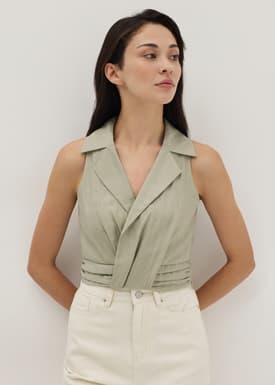 Briar Pleat Vest Crop Top