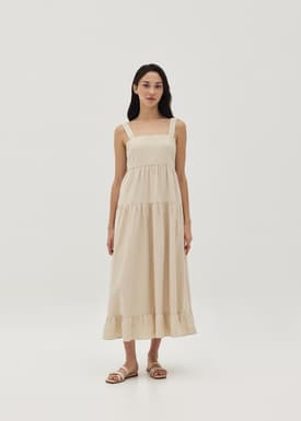 Leona Linen Tiered Maxi Dress