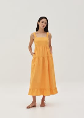 Leona Linen Tiered Maxi Dress