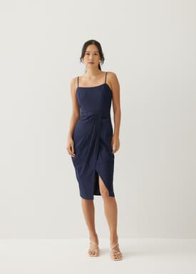 Noemi Linen Bodycon Midi Dress