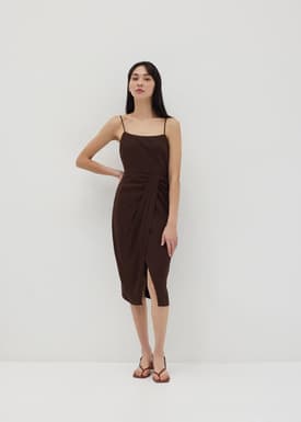Noemi Linen Bodycon Midi Dress