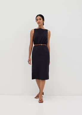 Daphne Classic Belted Column Dress