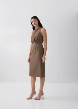 Daphne Classic Belted Column Dress