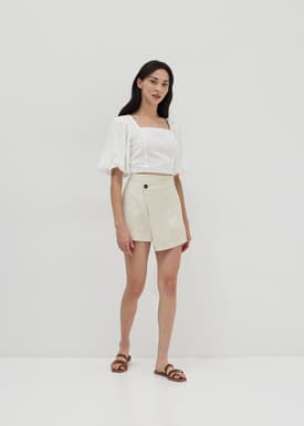 Kataleya Broderie Puff Sleeve Crop Top