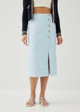 Bevelyn Textured Column Midaxi Skirt
