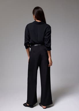 Leggy™ Belted Pleated Straight Leg Pants