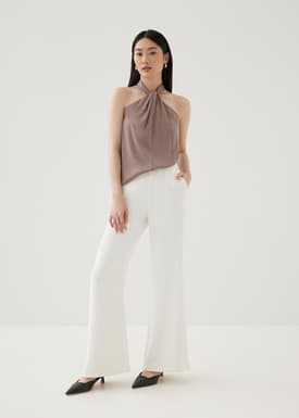 Nevelle Satin Twist Halter Top