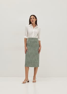 Alexis Houndstooth Column Skirt