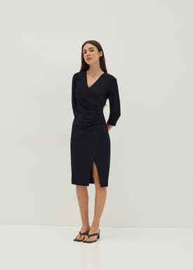 Kindra Wrap Front Bodycon Dress