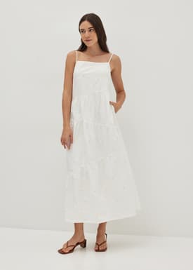 Arleth Embroidered Tiered Maxi Dress
