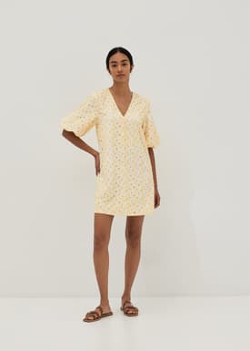 Tabby Broderie Puff Sleeve Dress