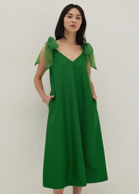 Blanca Organza Tie Shoulder Dress