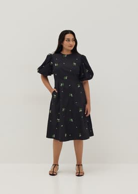 Juliet Padded Embroidered Open Back Dress