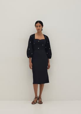 Aster Padded Embroidered Bustier Top