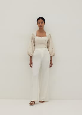 Aster Padded Embroidered Bustier Top