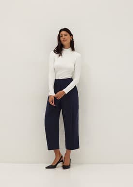 High Waist Ankle Length Cocoon Pants