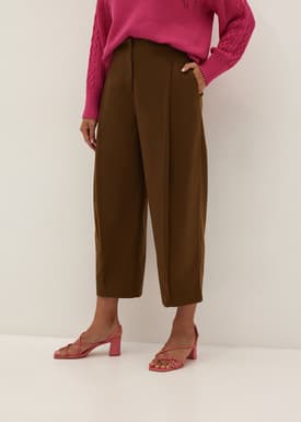 High Waist Ankle Length Cocoon Pants