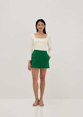 Tweed Bustier Long Sleeve Top