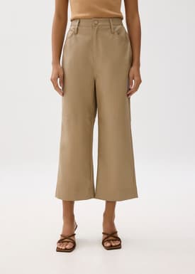 Vegan Leather High Waist Wide Leg Pants
