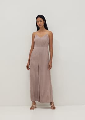 Marlene Pleated Straight Leg Jumpsuit