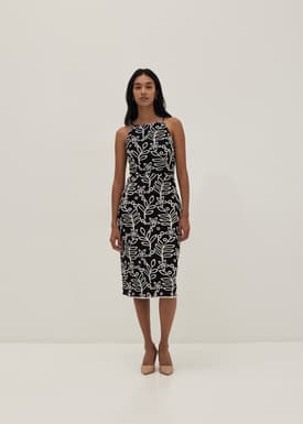 Cherie Padded Contrast Lace Dress