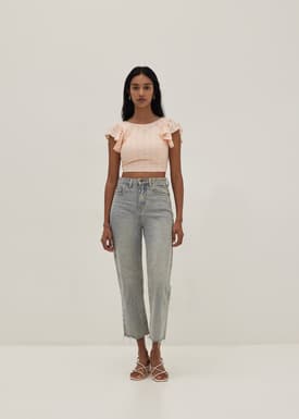 Nora Padded Broderie Tie Back Top