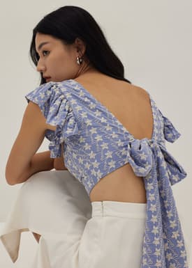 Nora Padded Broderie Tie Back Top