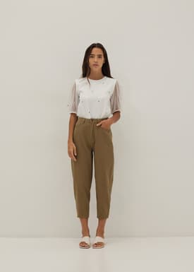 Salma Embroidered Organza Lace Top