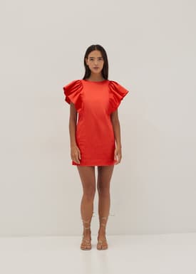 Veronique Ruffle Sleeve Shift Dress