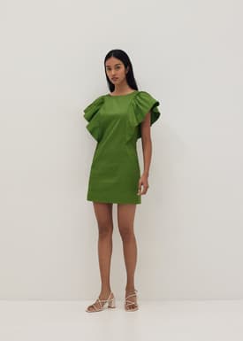 Veronique Ruffle Sleeve Shift Dress