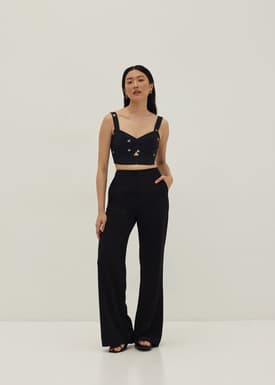 Perris Padded Embroidered Bustier Top