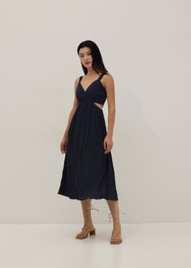 Daniela Padded Crinkled Flare Dress