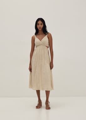 Daniela Padded Crinkled Flare Dress