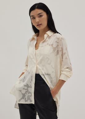 Rosy Lace-Up Collar Shirt