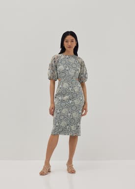 Venus Lace Cut Out Midi Dress