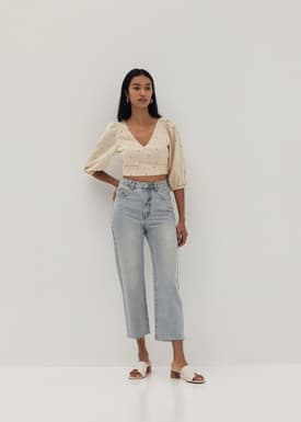 Emerie Linen Polka Dot Bustier Top