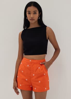 Charli Embroidered A-line Shorts