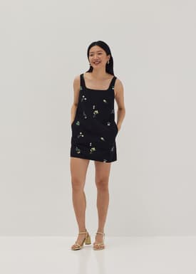 Lisbon Embroidered Square Neck Dress
