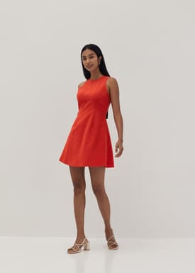 Eileen Padded Cut Out Swing Dress
