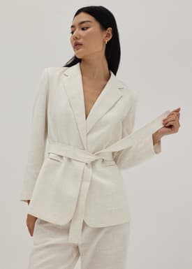Janeth Padded Belted Blazer