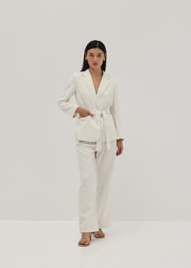 Janeth Padded Belted Blazer