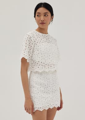 Shelby Broderie Shell Crop Top