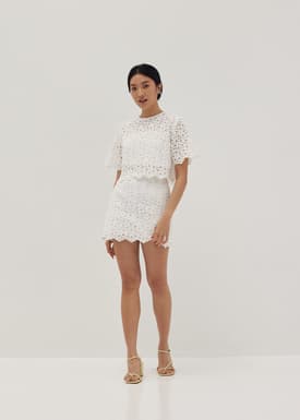 Shelby Broderie Shell Crop Top