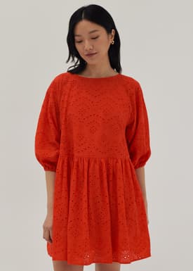 Beatriz Broderie Puff Sleeve Dress