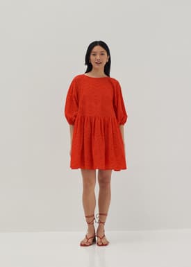 Beatriz Broderie Puff Sleeve Dress