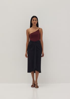 Sofianna Twist Front Column Skirt
