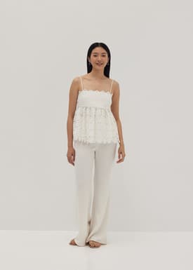 Jaclyn Lace Scallop Peplum Camisole