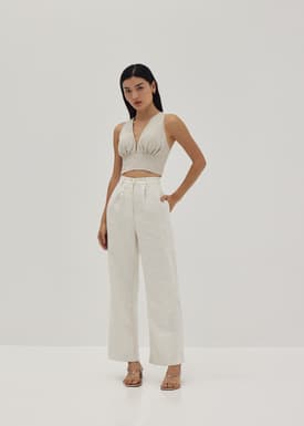 Gillian Textured Straight Leg Pants
