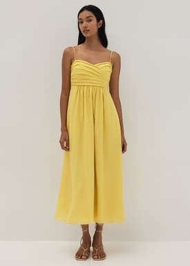 Arlette Pleat Fit & Flare Dress
