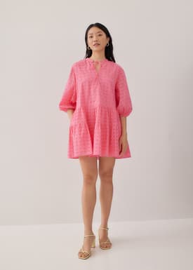 Leni Broderie Tiered Mini Dress
